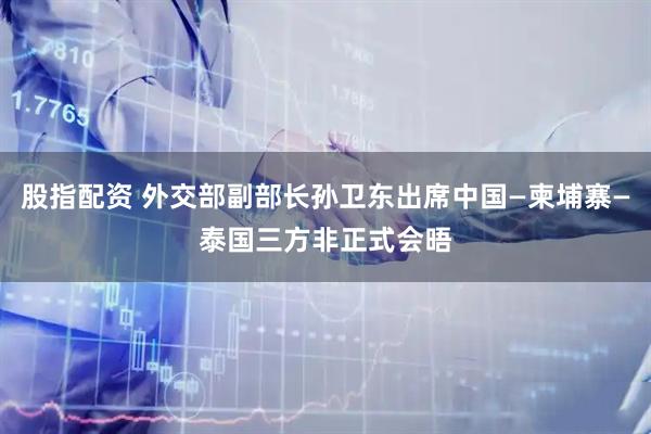 股指配资 外交部副部长孙卫东出席中国—柬埔寨—泰国三方非正式会晤